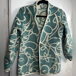 Winding River Winding Vine Reversible Jacket in‎ Cream & Teal